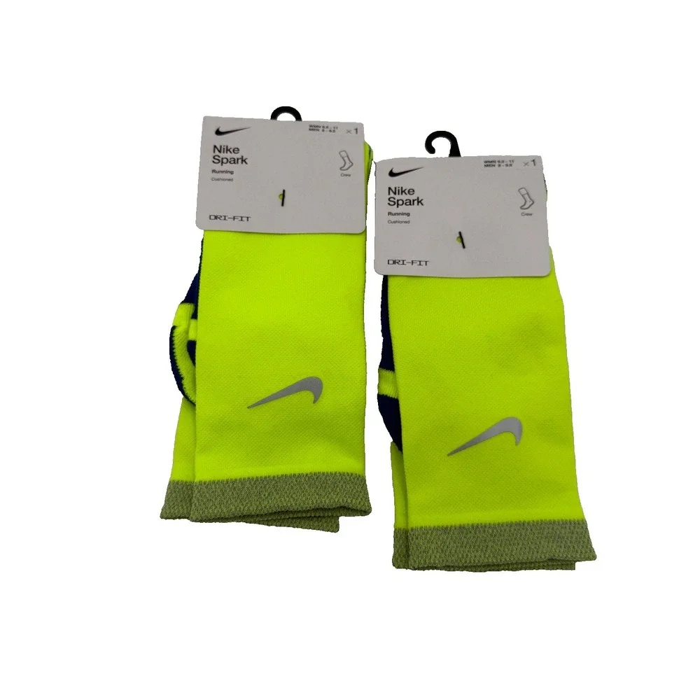 Lot Of 2 Mens Sz 8-9.5/Wmns 9.5-11 Nike Spark Volt Crew Running Socks CU7200